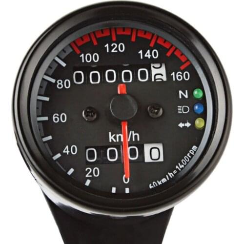 Universal Motorcycle Speedometer Odometer Scooter 12V Backlit Dual Speed meter with LED Indicator Speedometer
