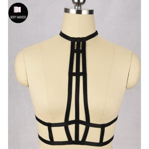 Wear Open Chest Cage Bra Women Sexy Bra pastel goth Crop Top Bondage Lingerie Goth Strappy Bra Harajuku Body Harness