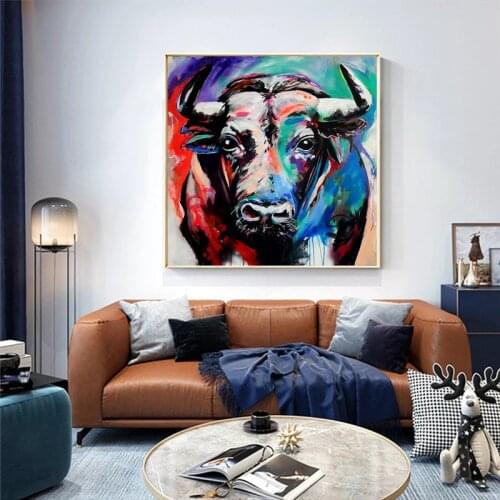 Cow Oil Painting High Skills Artist Canvas Painted High Quality Cow Oil Painting On Canvas Animal Oil Painting Wall Art No Frame