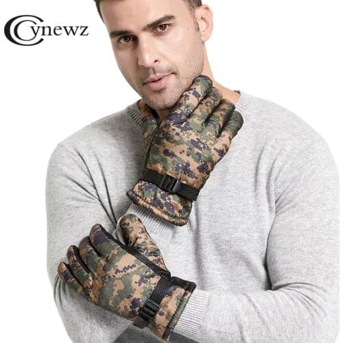 Winter Men Gloves Camouflage Keep Warm Thicker Anti-Skid Riding Windproof Gloves Male Thicken Gloves Outdoor Sports Mittens