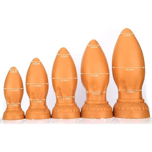 Gold Silicone Anal Plug Buttplug Toys For Women Men Gay Vagina Anus Dilator Erotic Toy Huge Big Anal Dildo Expanded Sex Products