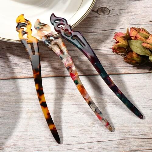 1PC Fashion Vintage Acetate Chopstick Chinese Style Hair Sticks Women Hairpins Hair Clips Pins Wedding Hair Jewelry Accessories