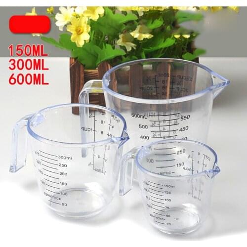 150/300/600ml High Quality Plastic Measuring Cup Clear Scale Show Transparent Mug Pour Spout 3sizes Measuring Device