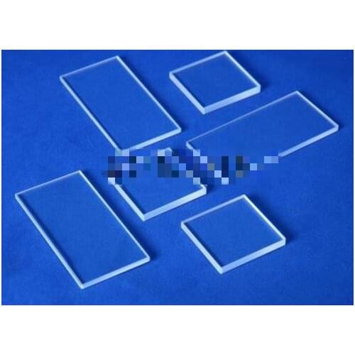 2Pcs Quartz Substrate High-transmittance UV10*10*1mm Square Plate Double-sided Precision Polishing Can Be Used for Coated Lenses