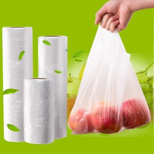 200PCS Disposable Thicken Fruit Food Bag Vest Type Transparent Refrigerator Fruits Vegetables Preservation Fresh Bags 3 Sizes