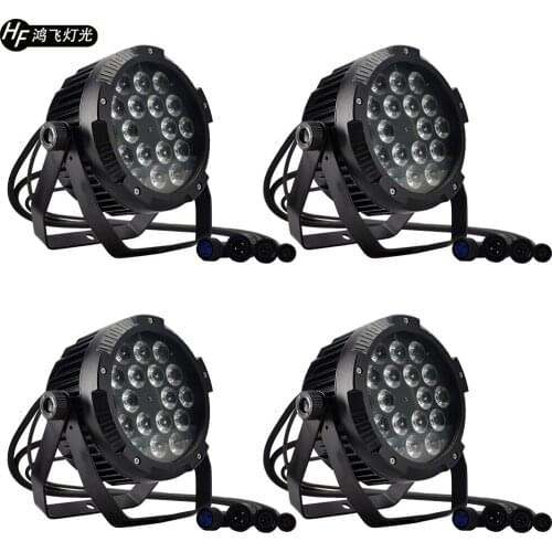 4 pcs /18x18w RGBWA UV 6in1 waterproof Led Par light IP65 Protection level outdoor Led light DMX512 stage light Garden equipment