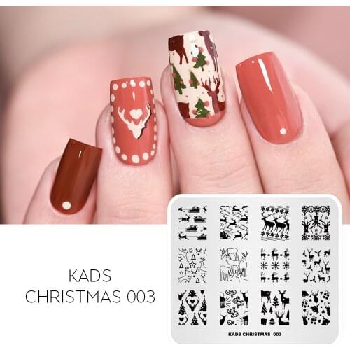 AriesLibra Nail Art Stamping Plate Christmas Animals Theme Nail Art Stamp Template Image Plate Stencil Nails Tool