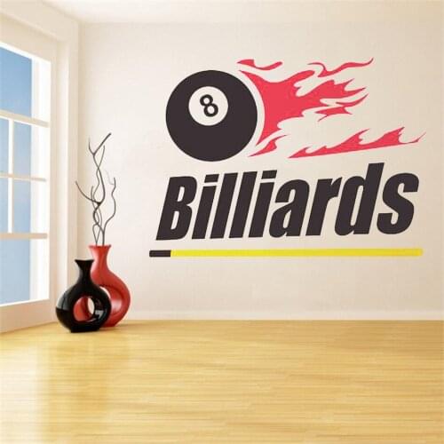 Billiard Club Wall Decal Buy Black eight billiard billiards figures silhouette wall Wall Decor Vinyl Removable FM-208