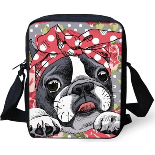 Boston Terrier Dog Print Women Messenger Bags Small Women Bag Female Shoulder Crossbody Bag Ladies Girls Flap Bag