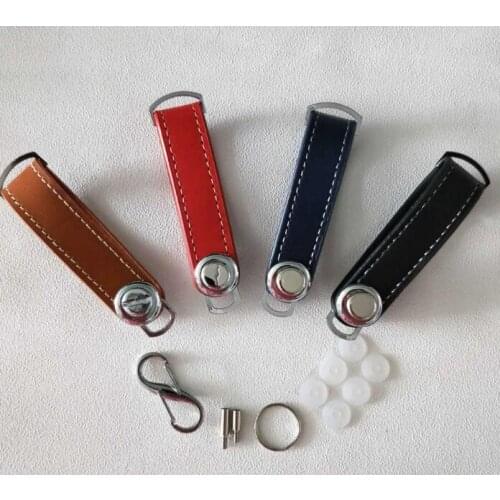 10pcs Genuine cowhide creative keychain key storage device key case for men and women leather keychain storage key case