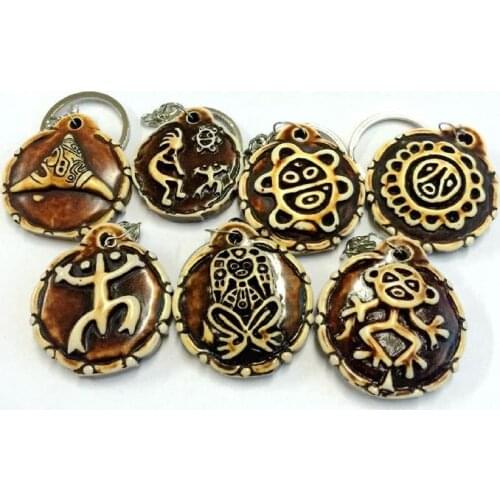 Free shipping 12 pcs Taino Coqui Frog Cemi Sun Turtles Kokopelli Imitate Male Punk Shape Party Accessories Keychain
