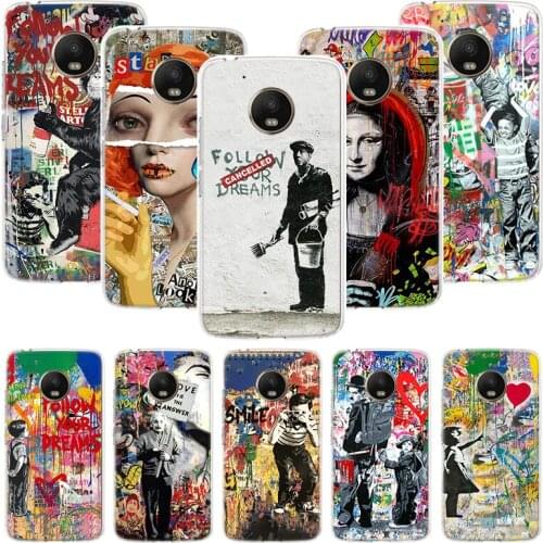 Banksy Graffiti Art Phone Case For Motorola Moto G9 G8 G7 G6 G5 E6 E5 E4 Plus Play Power One Action Macro Coque Cover Capa