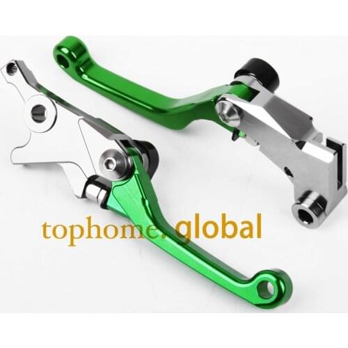 For KAWASAKI KLX250 D-TRACKER 2008 - 2020 Green Pivot Brake Clutch Levers CNC Set 2019 2018 2017 2016 2015 2014 2013 2012 2011