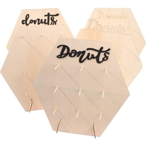 Hot !1PC Wedding Birthday Party Decor Donuts Wall Stand Wooden Dessert Cake Display Rack Christmas Party Supplies Dropshipping