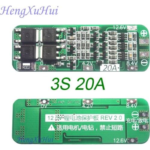 3S 20A Li-ion Lithium Battery PCB Protection Board 12.6V AUTO Recovery (20PCS/Pack)