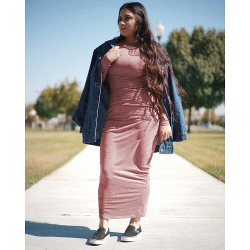 5 colors Muslim dress female fashion pure color inside abaya fashion dubai islamic abaya wq1480 prayer service clothing dropship