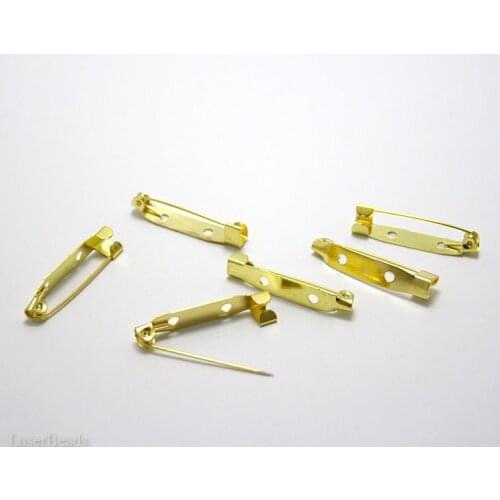 Set of 600pcs Metal Gold tone Brooch Pins settings Backs 25mm lead and nickle free