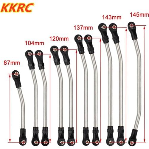 Metal Link Set Sturdy Vehicle Linkage 5mm Steering Rod with Nylon End for 1/10 RC Crawler Car Axial SCX10 II 90046