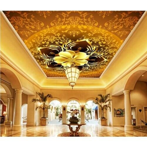 Custom 3d mural wallpaper European style ceilings papel parede mural wallpaper wallpaper murals flowers ceiling