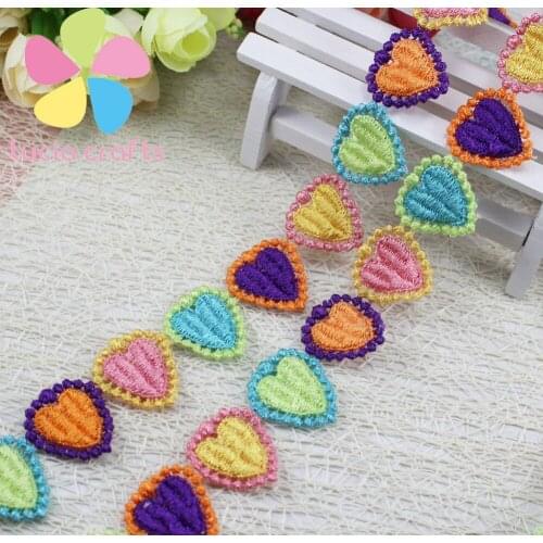 Lucia crafts 1yard/lot 2.5cm Flower Embroidery Lace Sewing DIY Accessories N0824