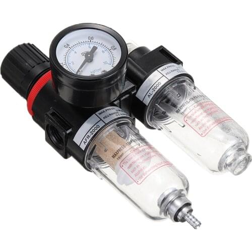 1pc AFC2000 1/4 Pneumatic Air Compressor Pressure Filter Regulator Lubricator Moisture Water Trap Cleaner Oil-Water Separator