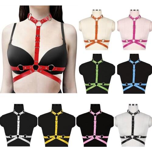Gothic Harness Fashion Adjust Handmade PU Leather Harness Belts Body Bondage Punk Straps Chest Stylish Accessorie Bdsm Rave Wear