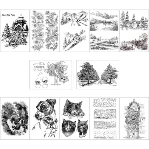 Bouquet / Flowers DIY Silicone Clear Stamp Cling Seal Scrapbook Embossing Album