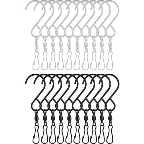 10 Pack Swivel Hooks Clips for Hanging Wind Spinners Wind Chimes Crystal Twisters Party Supply Rotating Display S Hooks