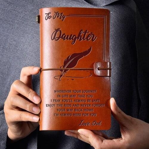 Vintage Engraved Journals Retro PU Leather Notebook Diary Notepad Note Book Stationery Gift Traveler Journals JR Deals