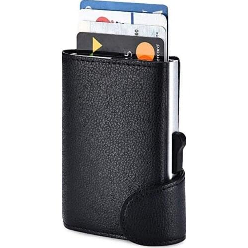 BISI GORO 2020 Card Holder Brown Black Fashion Card Wallet for Men and Women Leather High Quality Business Single Box