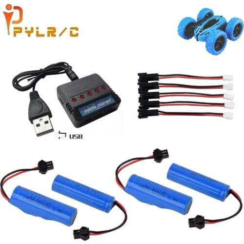 For JJRC C2 D828 RC Car Parts 14500 SM-2P 3.7v 800mah Lipo Battery +charger For RC Stunt Dump Car Battery Toys Accessories
