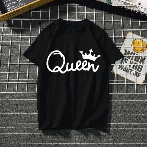 Queen crown Print Women tshirt T shirt o-neck summer female tops fashion Harajuku Funny ulzzang black/white Womens t-shirts