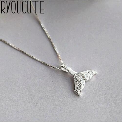 New Bohemian Silver Color Fish Tail Necklaces For Women Vintage Necklaces Christmas Gifts Collares Accessories