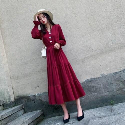 Woman Dresses V-neck Red Dress Spring, Summer, Autumn Chiffon plus Size Womens Clothing Vestido De Mujer Femme Robe