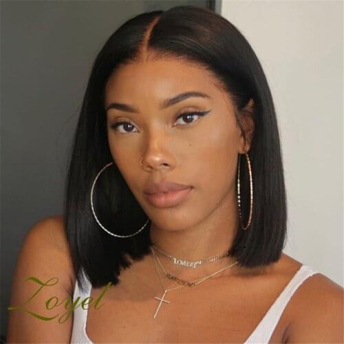Zoyel Bob Silky Straight Synthetic Lace Front Wigs Glueless Heat Resistant Fiber Wig with Natural Hairline
