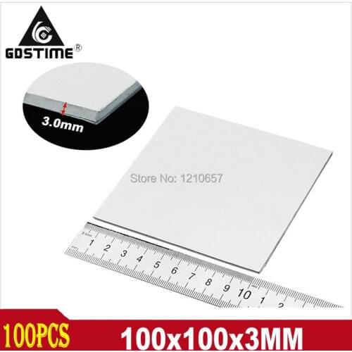 100 PCS/LOT Gdstime CPU Thermal Pad 3MM IC Chip Heatsink Cooling Radiator Conductive Silicone Pads 100mmx100mm