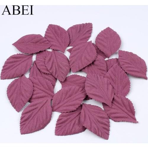 50pcs/lot Matte Leave For Wedding Party Home Decoration DIY flowers Scrapbook Cards Material Fake Silk Leaf Handmade Craft