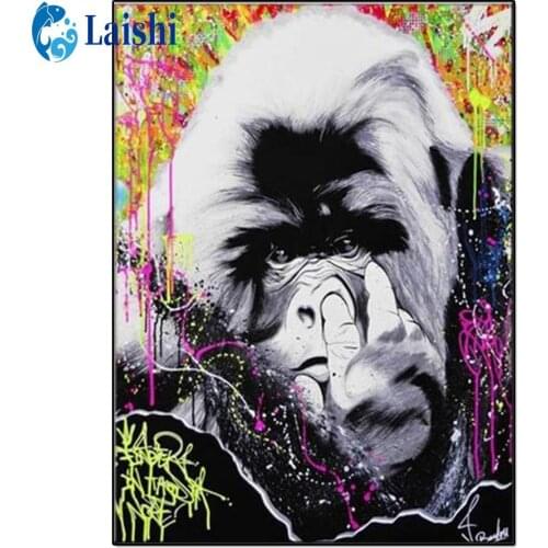 Diamond embroidery Doodle animal art gorilla full drill Square Diamond painting diamond painting Cross Stitch Rhinestone mosaic