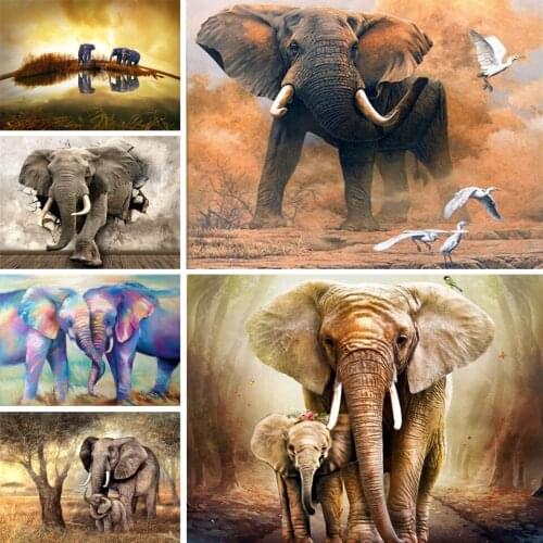 Diamond Painting 5D Elephant Animal DIY Painting Full Diamond Embroidery Home Decoration Painting Mosaic Painting