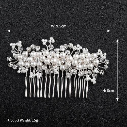 Europe and the United States exaggerated pearl pure handwork inserted into the new wedding dress headdress Wedding hair combs