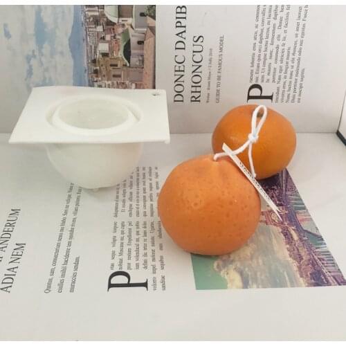 Aromatherapy Candle Mold Creative Diy Material Simulation Orange Candle Silicone Mold Soy Wax Baking Mold Home Decoration
