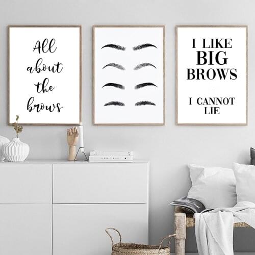 Eyebrow Shapes Beauty Salon Make Up Posters and Prints Funny Quote Wall Art Eyelash Pictures Bedroom Decoration Home Decor