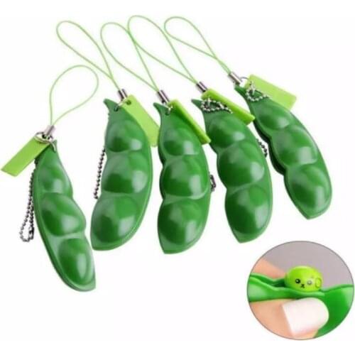 Fidget Toys Decompression Edamame Toys pop it Squishy Squeeze Peas Beans Keychain Cute Stress Toy Rubber Boys Birthday Gifts