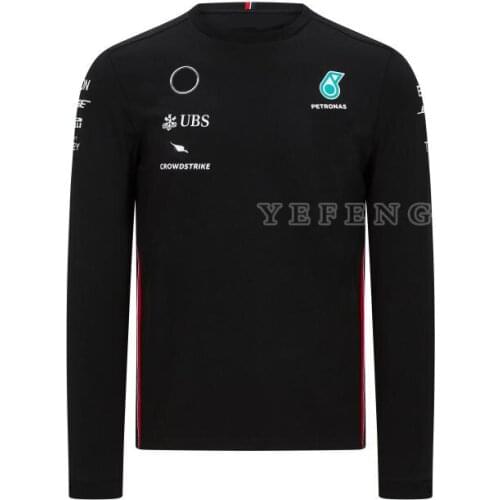 2020 For AMG Petronas Motorsport F1 Team Summer Black Quick dry Breathable Long sleeves Jersey Cycling T-shirt