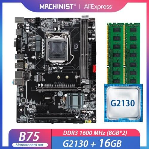 B75 LGA 1155 motherboard set kit with Intel G2130 processor 16G(2*8G) DDR3 RAM Micro-ATX pci-e 3.0 M.2 NVME B75M-VH PLUS