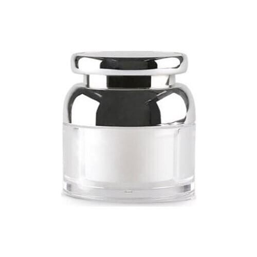 Round Luxury Acrylic Jar Refillable Makeup Tool Empty Sunscreen Box Portable Travel White Face Cream Jar 30 50g 20pcs/lot