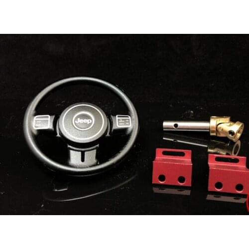 Metal steering wheel with shaft steering gear mount For CD15827 for RC Rock crawler 4x4 Truck Capo Jkmax JK Wrangler 1/10
