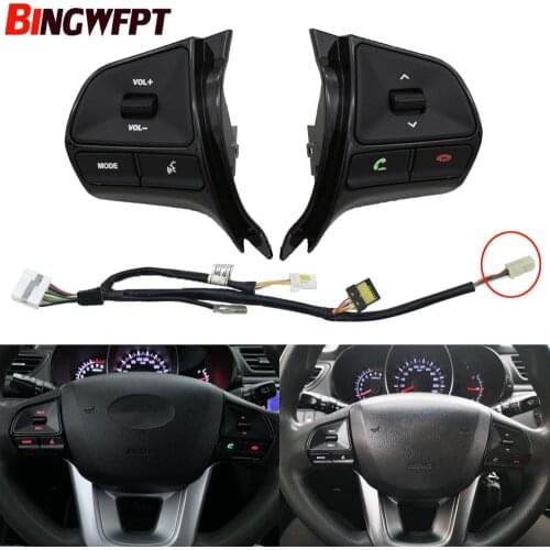 Multifunction Steering Wheel Key Module Audio Control Bluetooth Phone With Wire Harness For KIA K2 RIO 2011-2014