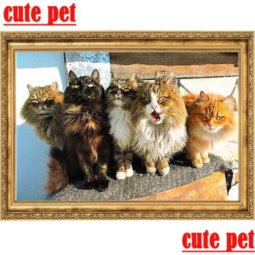 Mosaic Siberian cats DIY Diamond Painting Living room fresco diamond embroidery round squaredrill cross-stitch home decoration