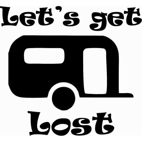 Camper Lets Get Lost Checkered Flags Handsome And Cool Stickers Windshield Sticker